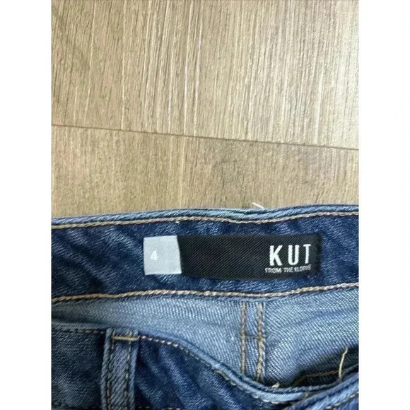 Kut From The Kloth Womens 4 Dark Wash Reese Ankle Straight Leg Denim Blue Jeans - Picture 6 of 8